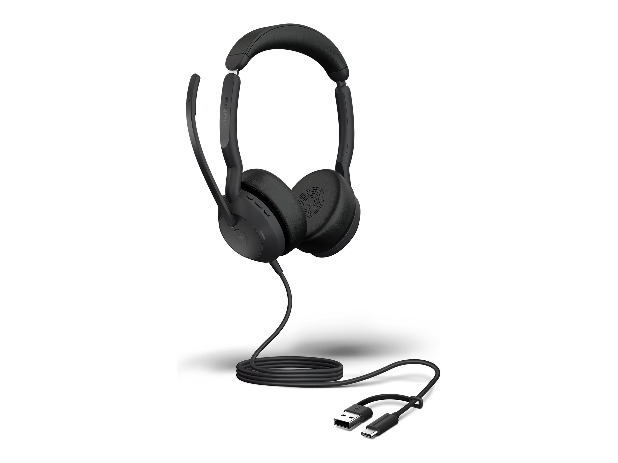 Jabra Evolve2 50 MS Stereo Trådløs Kablet Høretelefoner Sort