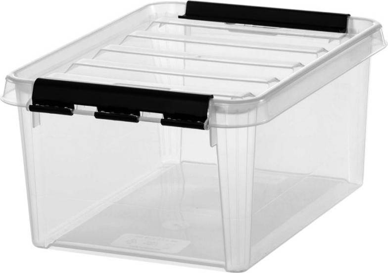Plastkasse SmartStore™ Classic 10 transparent - 8 ltr. med låg 34x25x16 cm - (10 stk.)