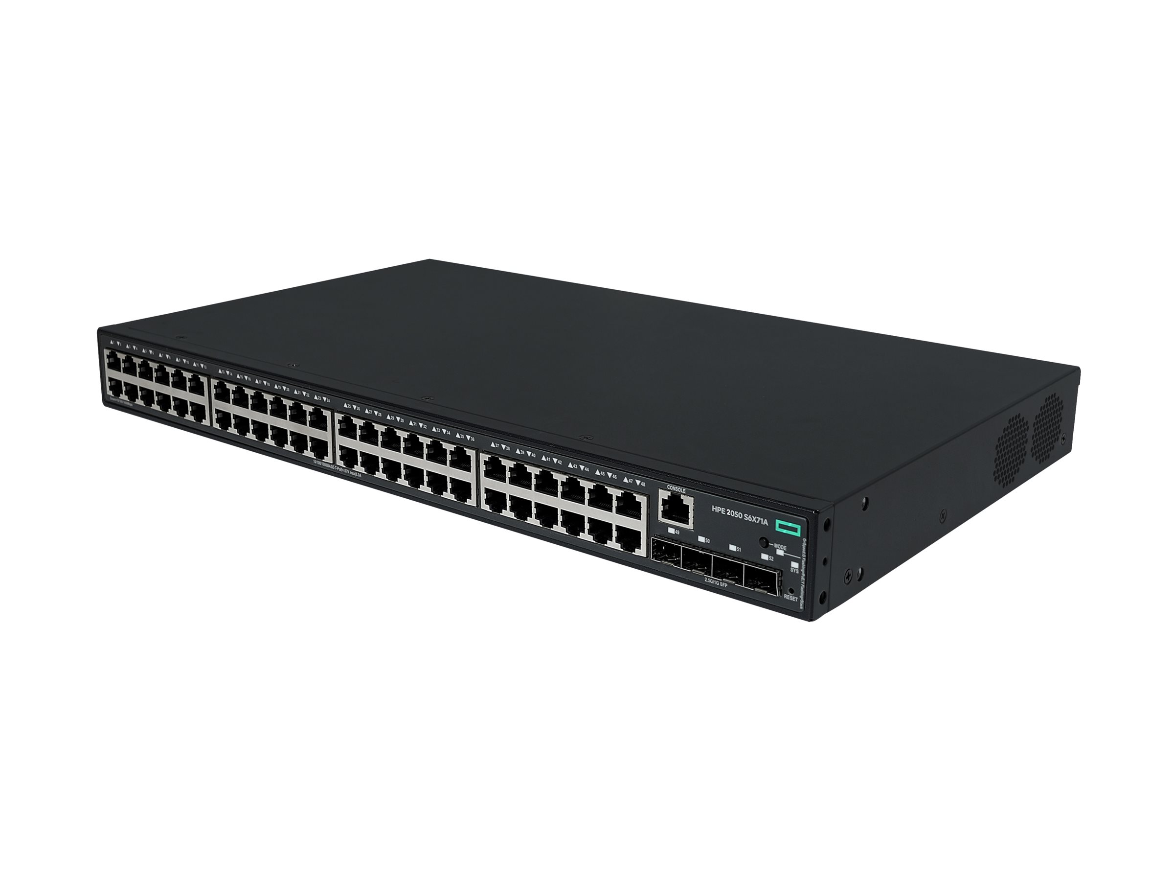 HPE Networking Comware 2050 48p 10/100/1000BASE-T PoE+ 4p SFP 1G/2.5G 410W - Switch - Administreret - 48 x 10/100/1000Base-T (PoE+) + 4 x 1/2.5GBase-X (uplink/stacking) - Kan monteres på stativ - PoE+ (410 W)