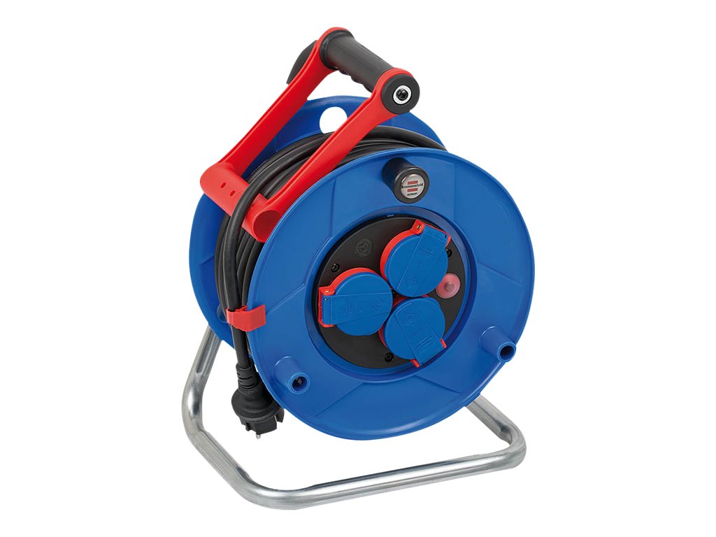 brennenstuhl Garant IP44 cable reel 25m H07RN-F 3G1,5 Forlængelsesspole 3-stik Sort Blå Rød Sølv 25m