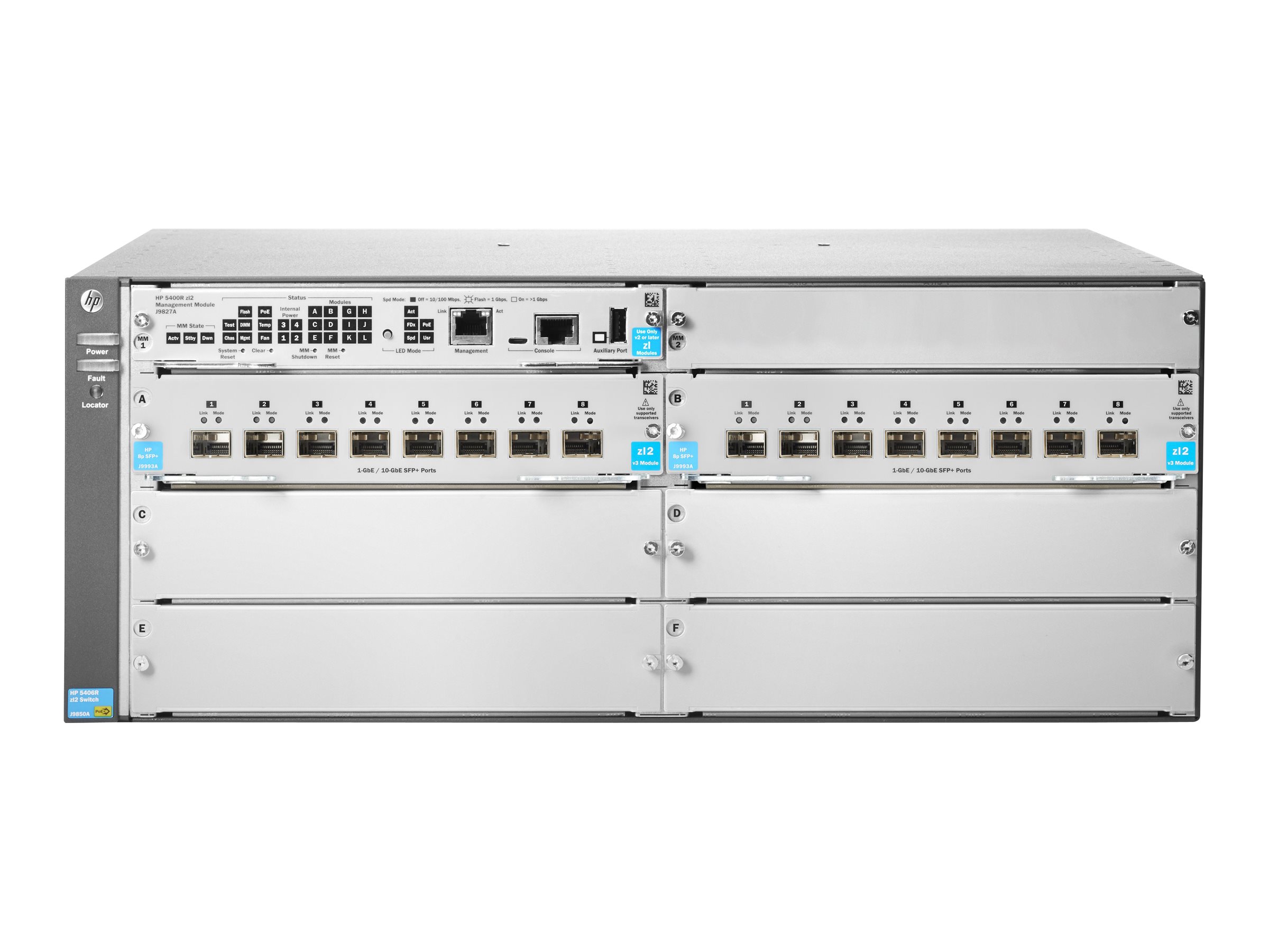 HPE Aruba 5406R 16-port SFP (No PSU) v3 zl2 Switch 16-porte 10 Gigabit