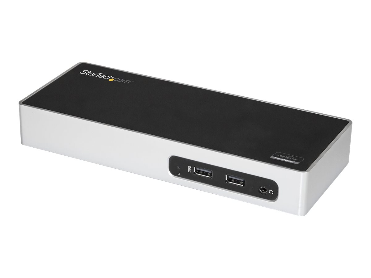 StarTech.com USB 3.0 - Dual Monitor Laptop Dock HDMI & DVI/VGA - 6x USB Type-A Hub, GbE - Universal Windows & Mac Dockingstation