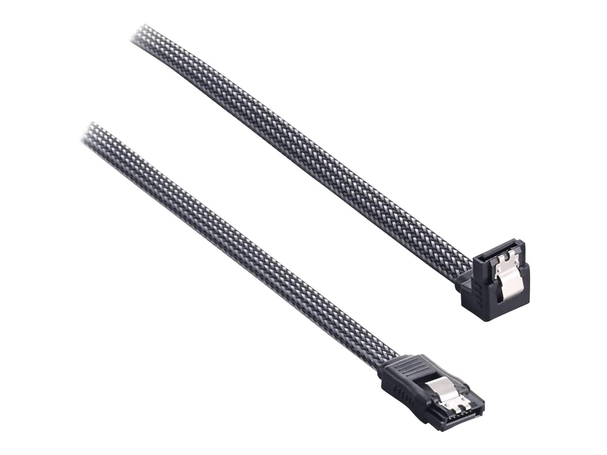 CableMod ModMesh Right Angle SATA 3 Cable 30cm - carbon SATA Kabel - GEEKD.dk