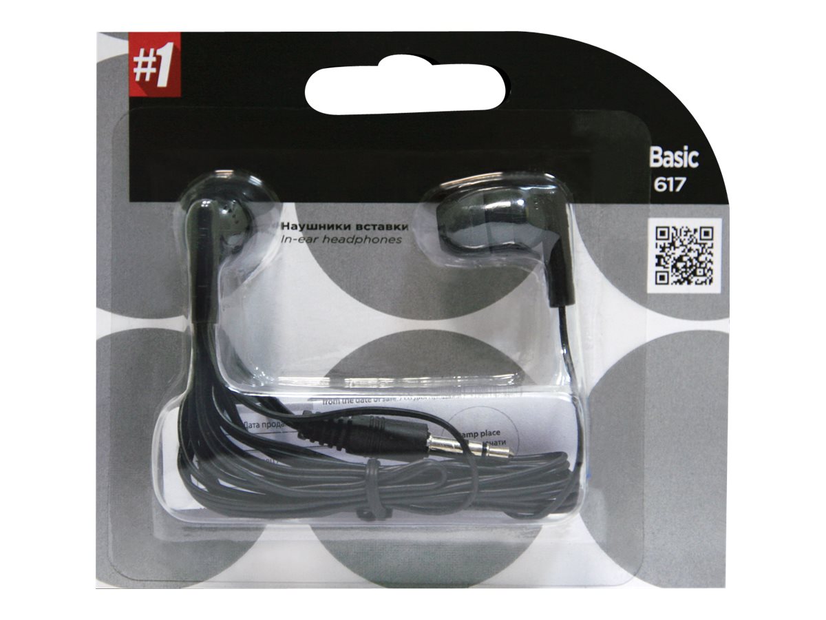 Defender #1 Basic 617 Kablet Earbuds Sort