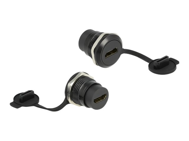 Delock - klik i-modul - med beskyttende støvhætte - 1 audio / video-sokkel - sort