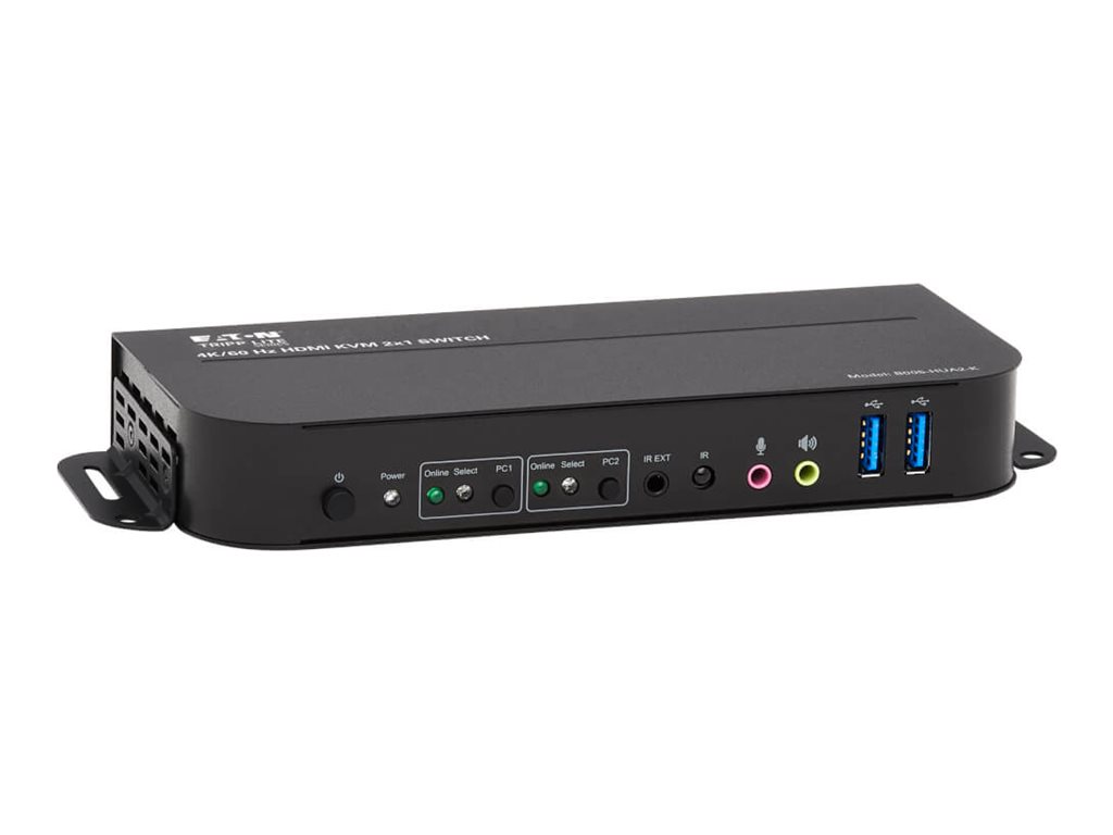 Eaton Tripp Lite series HDMI KVM, 2-Port 4K 60Hz 4:4:4, HDR, HDCP 2.2 Support, IR Remote and USB Cables KVM / audio / USB switch