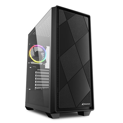 Sharkoon VS8 RGB , tower case (black, tempered glass) Kabinet - GEEKD.dk