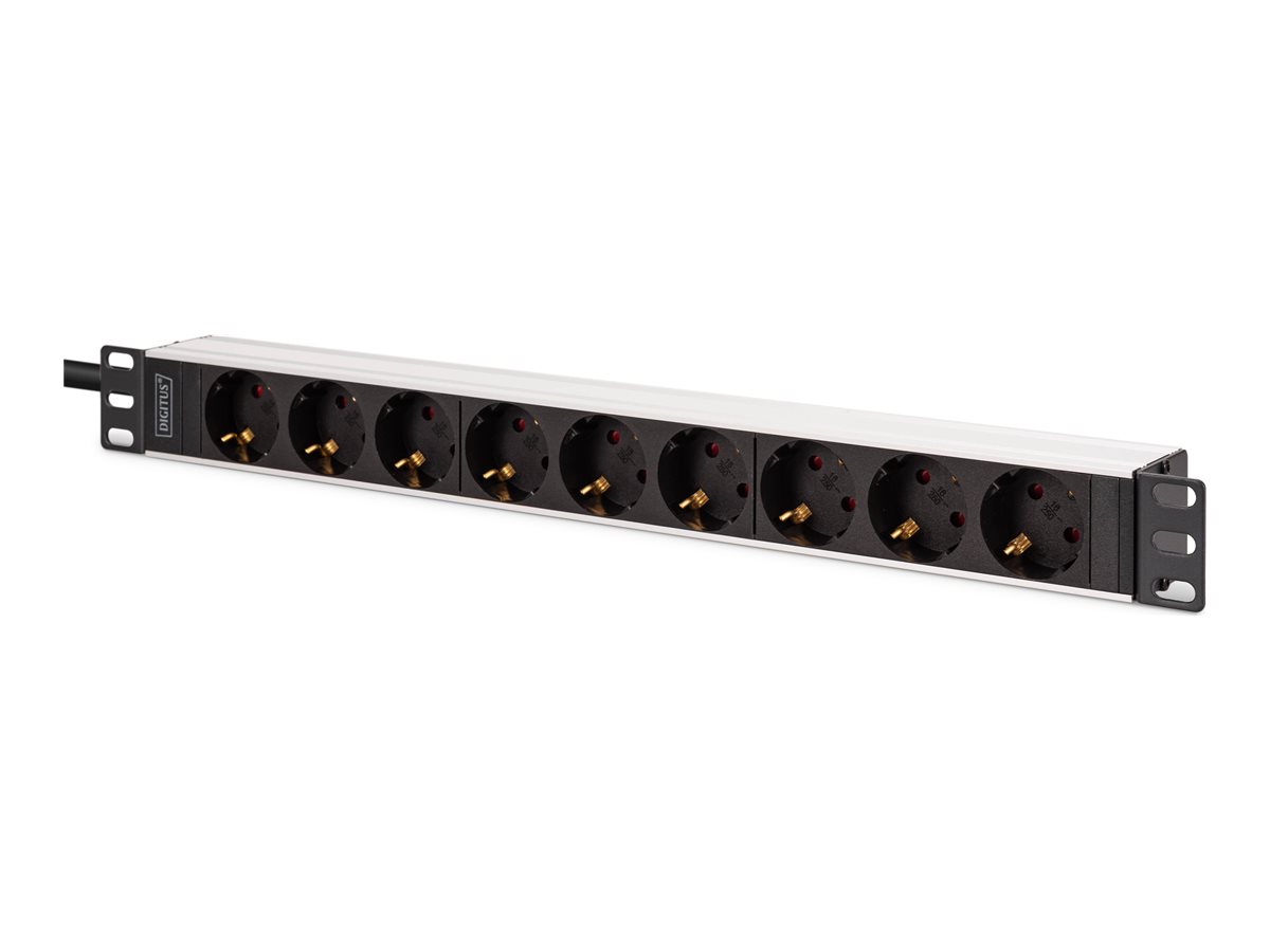 Digitus Dn-95440 Strømforsyningsenhed (pdu) 9 Ac Stikkontakt(er) 1u Sort, Sølv