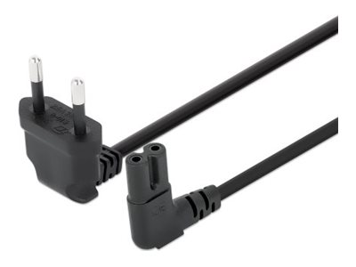 Manhattan Europlug (strøm CEE 7/16) Power IEC 60320 C7 Sort Strømkabel