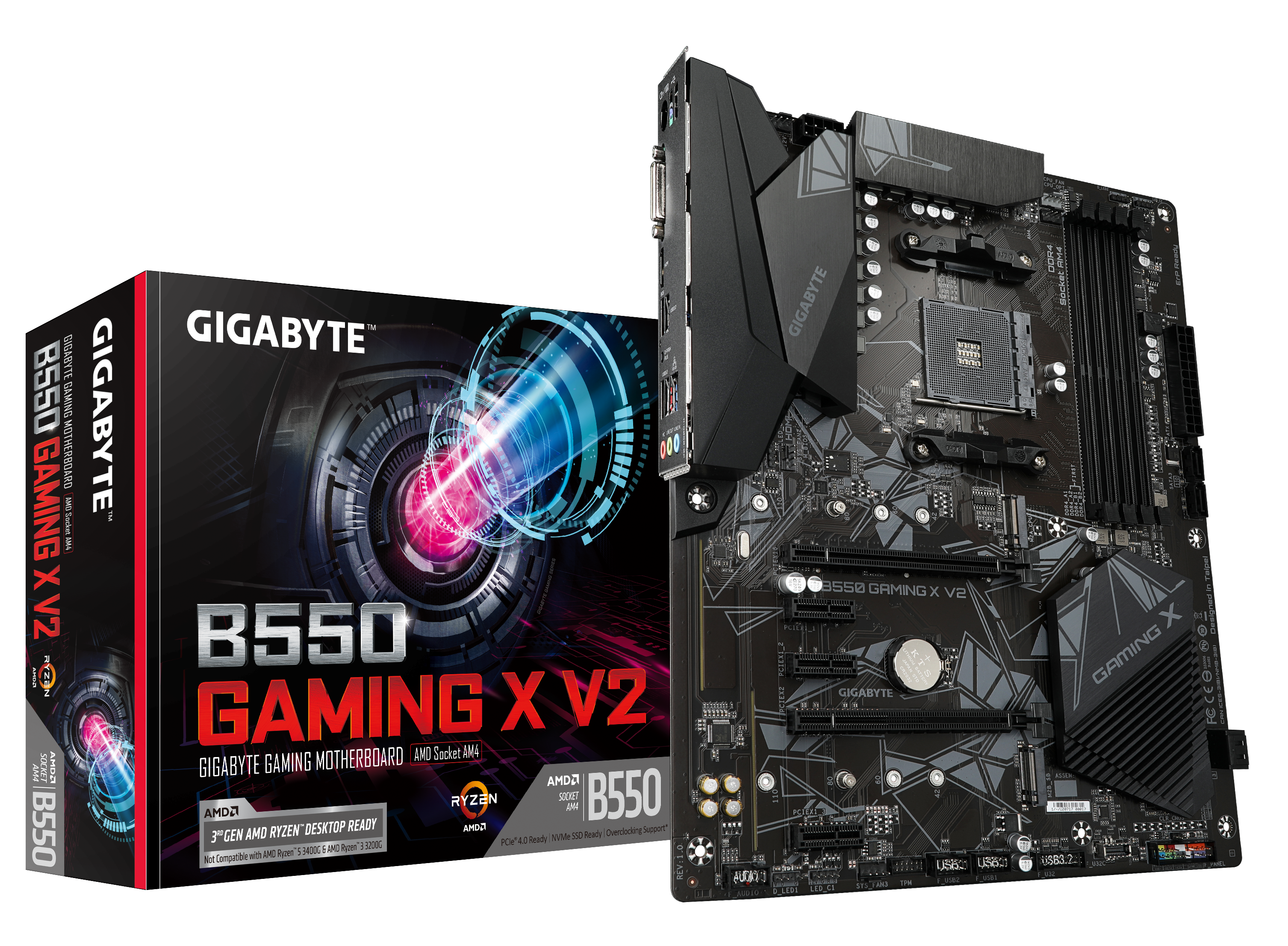 GIGABYTE B550 Gaming X V2, AMD, Stik AM4, AMD Ryzen 3000 Series, AMD Ryzen 4000 Series, AMD Ryzen 5000 Series, Stik AM4, DDR4-SDRAM, 128 GB
