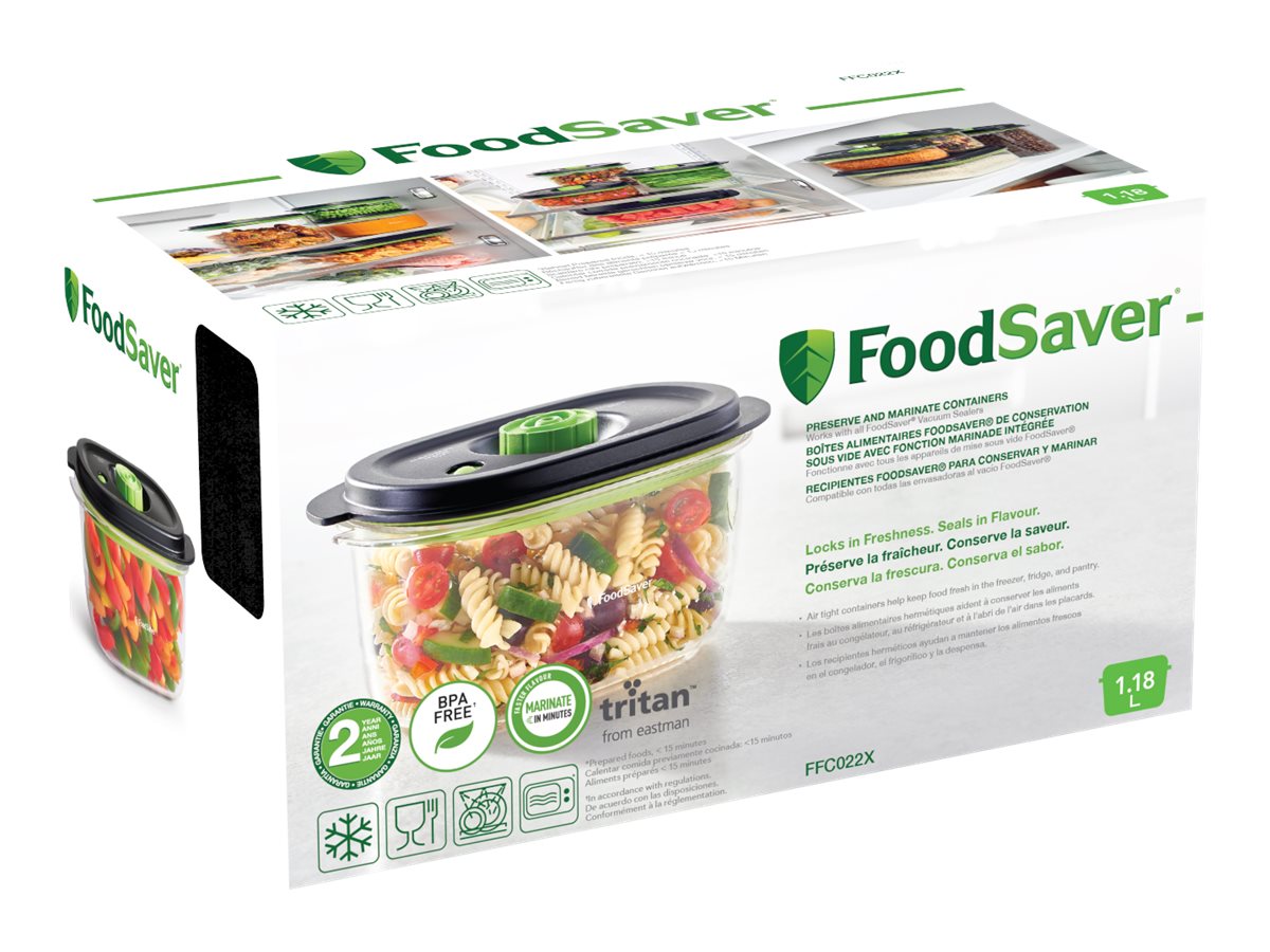 FoodSaver Preserve & Marinate FFC022X Madopbevaringsbeholder Tritan Sort Grøn Transparent