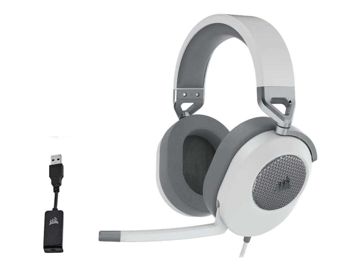 Corsair HS65 Surround gaming headset med mikrofon - hvid