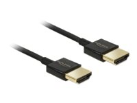 Delock Slim High Quality HDMI-kabel med Ethernet 25cm Sort