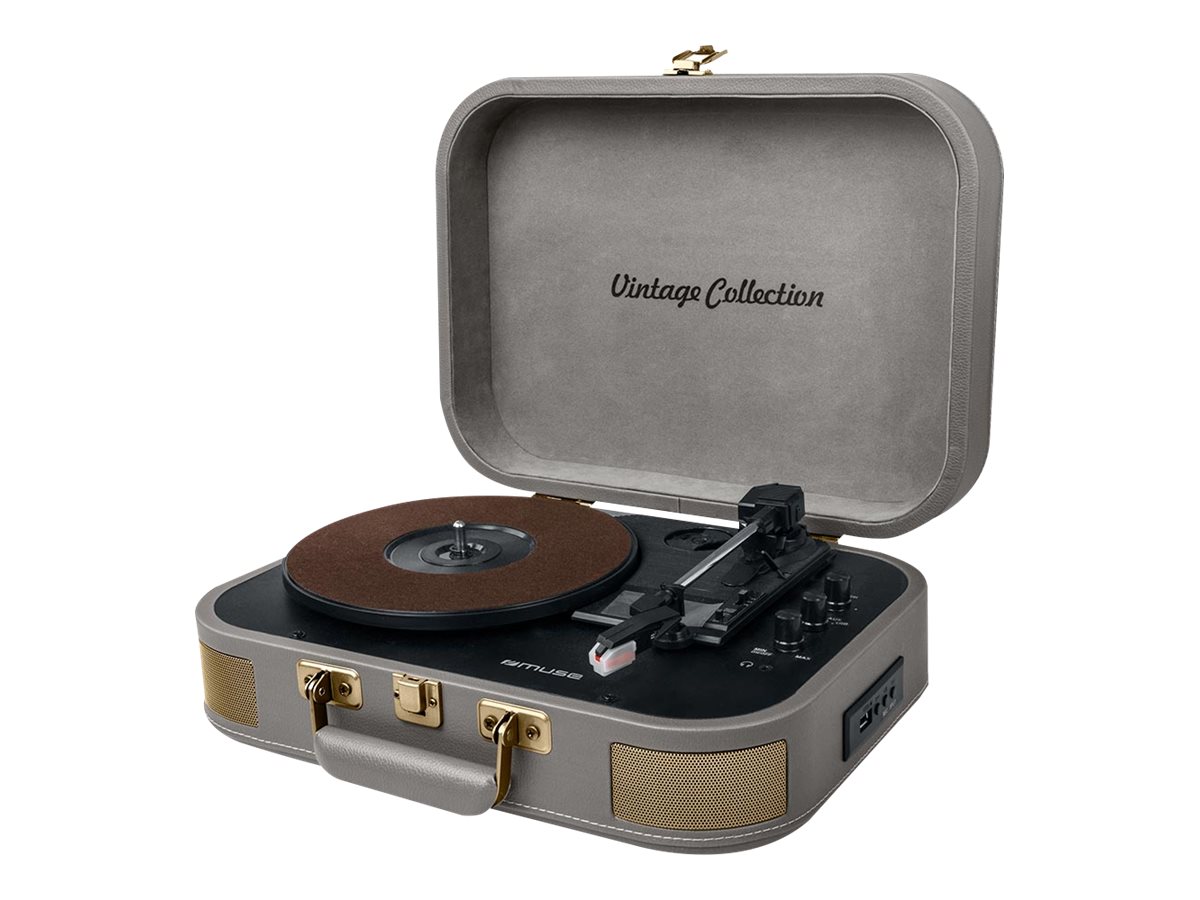 Muse MT-201 BTG Turntable Stereo system BT USB vintage - Pladespiller Grå