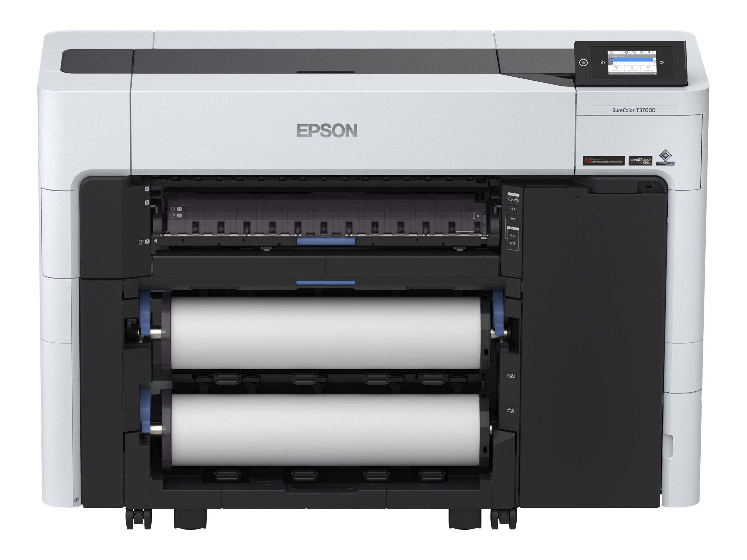 Epson SureColor SC-T3700DE - 24 stor-format printer - farve - blækprinter - Rulle (61 cm) - 2400 x 1200 dpi - op til 130 kvm/time (mono) / op til 130 kvm/time (farve) - USB, Wi-Fi, Gigabit LAN - skærer