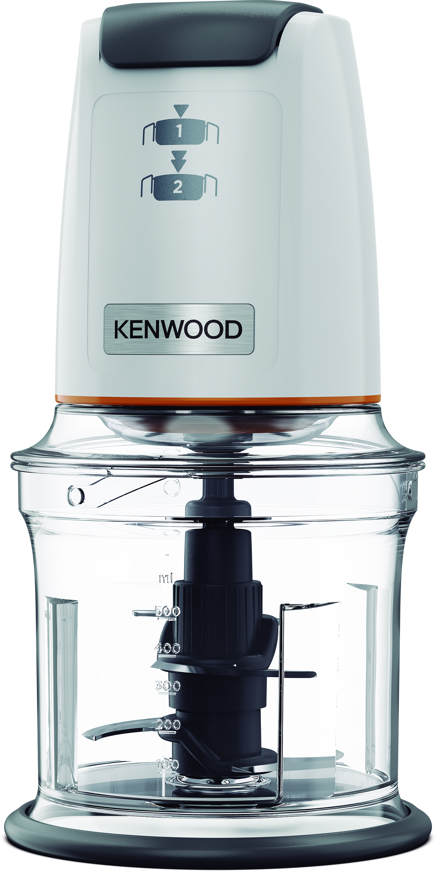 Kenwood Easy Chop Mini Chopper CHP61.000WH, 0,5 L, grå, hvid, plast, rustfrit stål, 500 W, 138,5 mm
