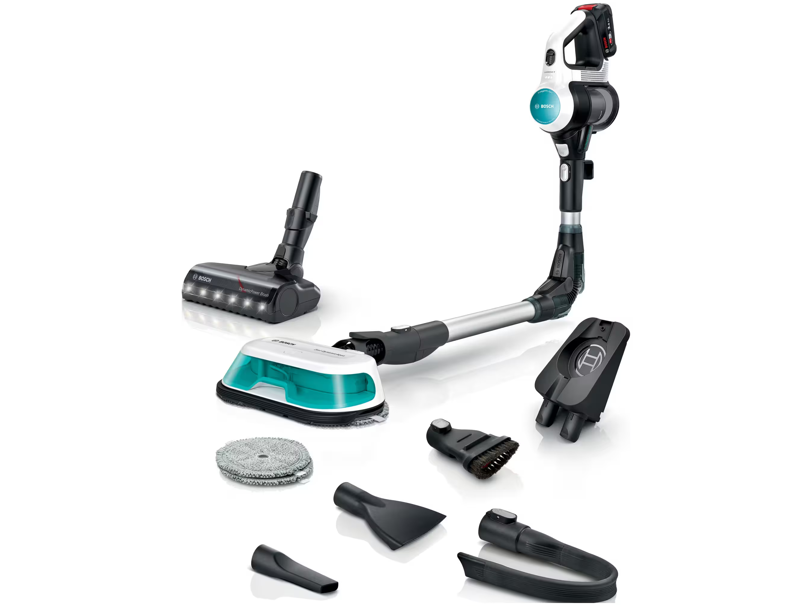 Bosch BCS71HYG4, Stick vakuum, Poseløs, Sort, Hvid, 0,3 L, Tør&våd, HEPA