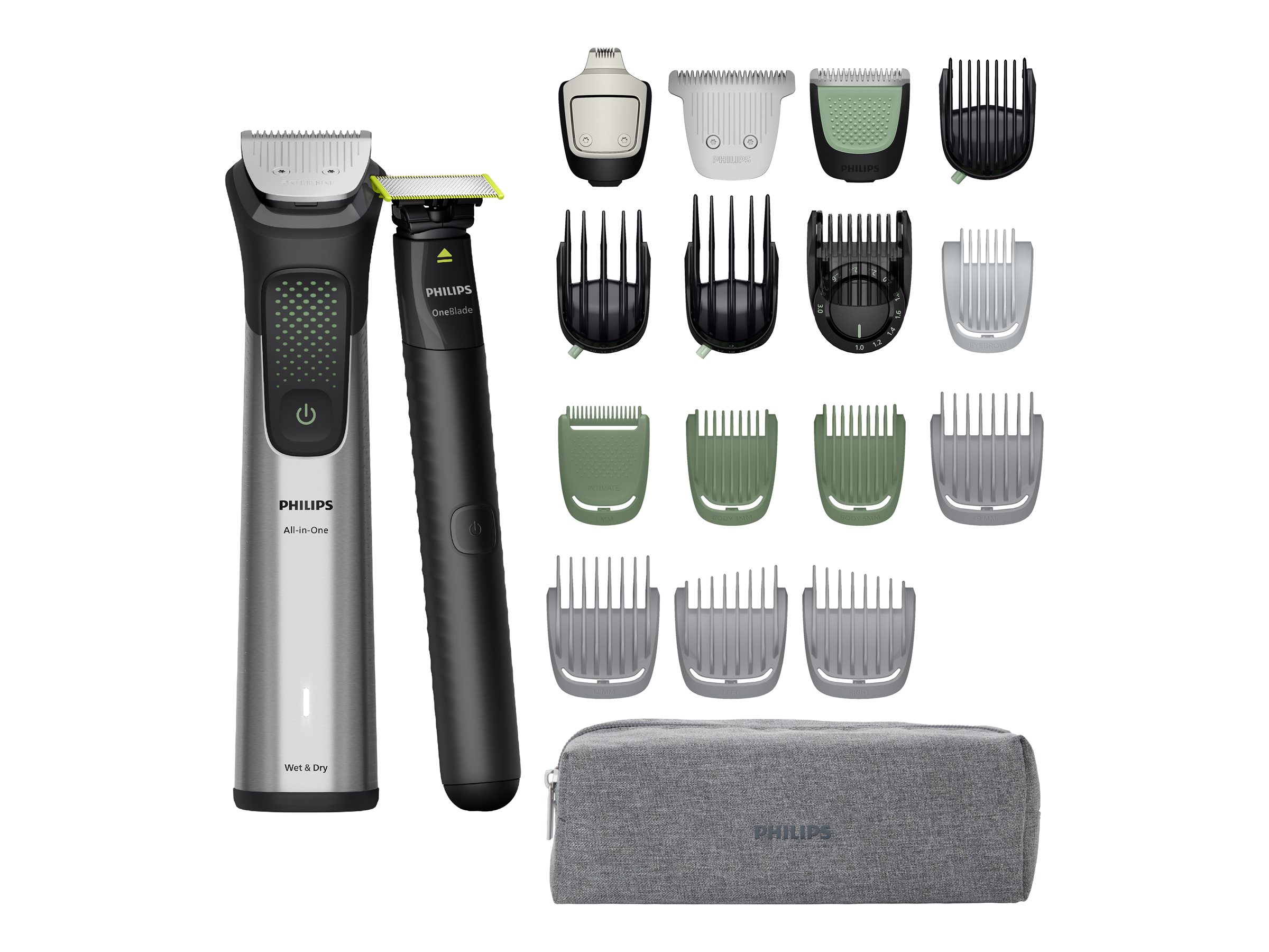 Philips 9000 Series MG9557 All-in-One Trimmer Sort Sølv