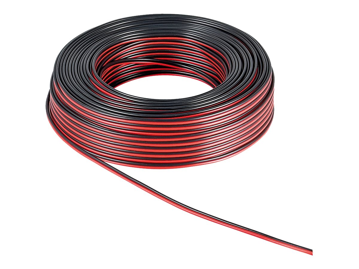 Goobay Højttalerkabel rød;sort CCA 25 m rulle, tværsnit 2 x 4,0 mm²