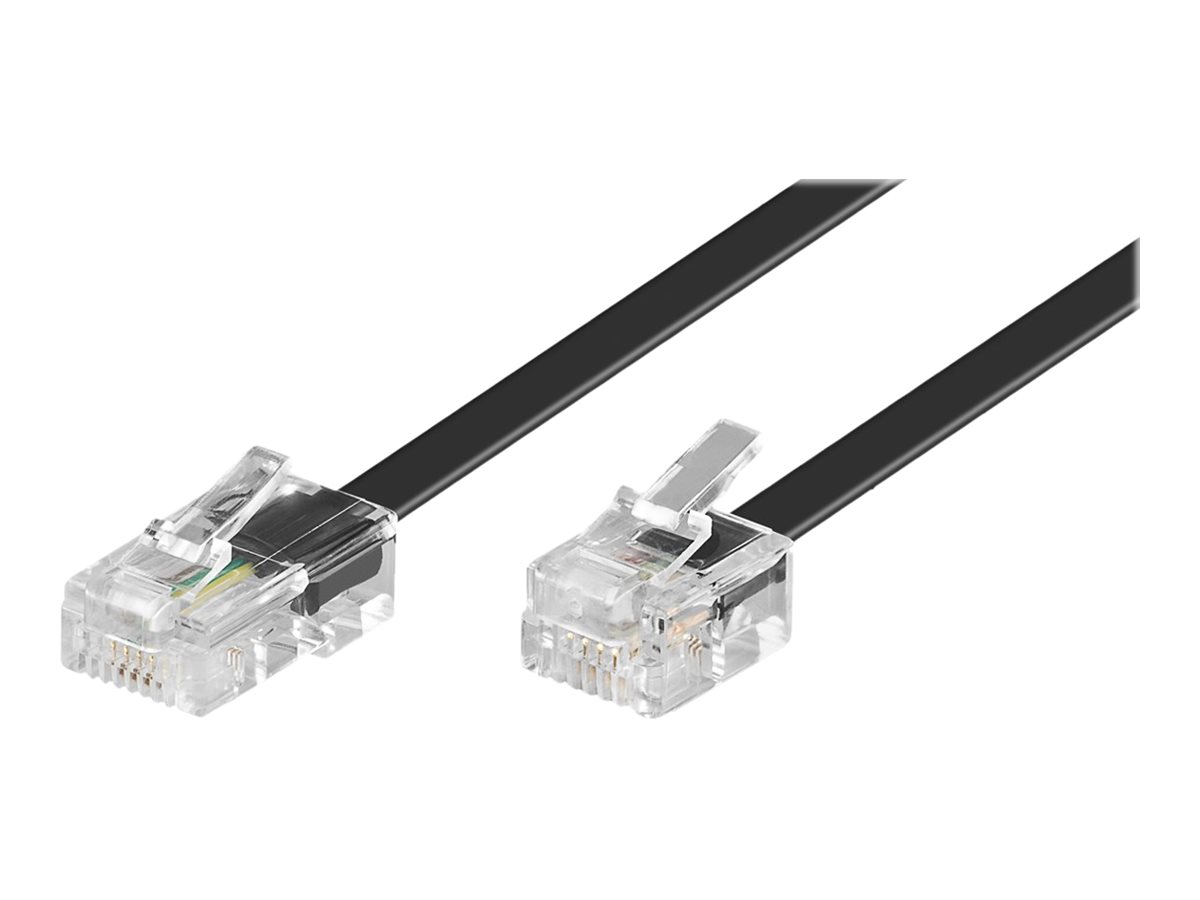 ISDN telefonledning - RJ11(6P4C) til RJ45(8P4C), Sort (6m)