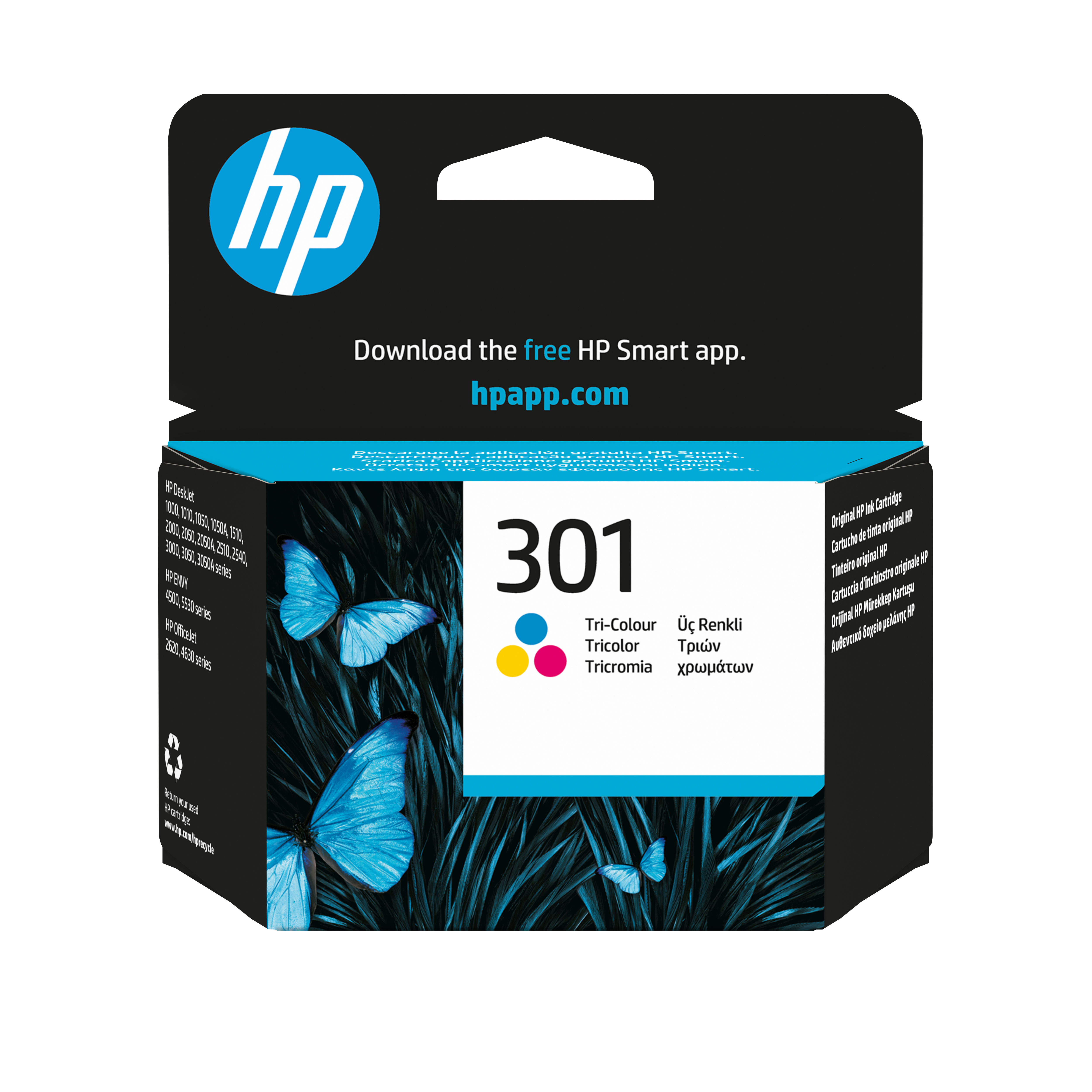 HP 301 Tri-color Original Cyan, Magenta, Gul
