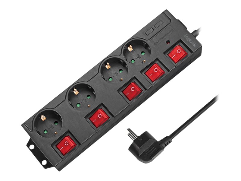 4-vejs stikdåse med overspændingsbeskyttelse og separate afbrydere