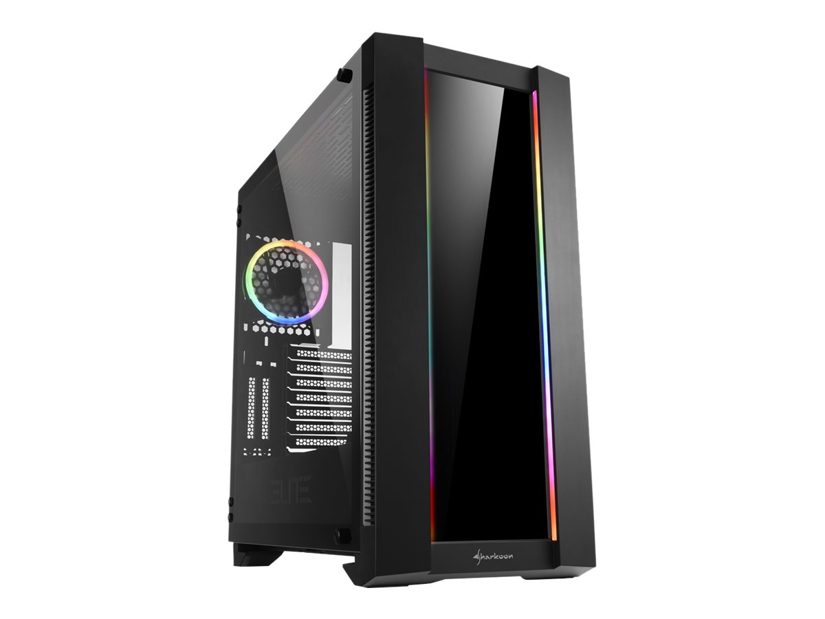 Sharkoon ELITE SHARK CA200G, big-tower case (black, Tempered Glass) Kabinet - GEEKD.dk