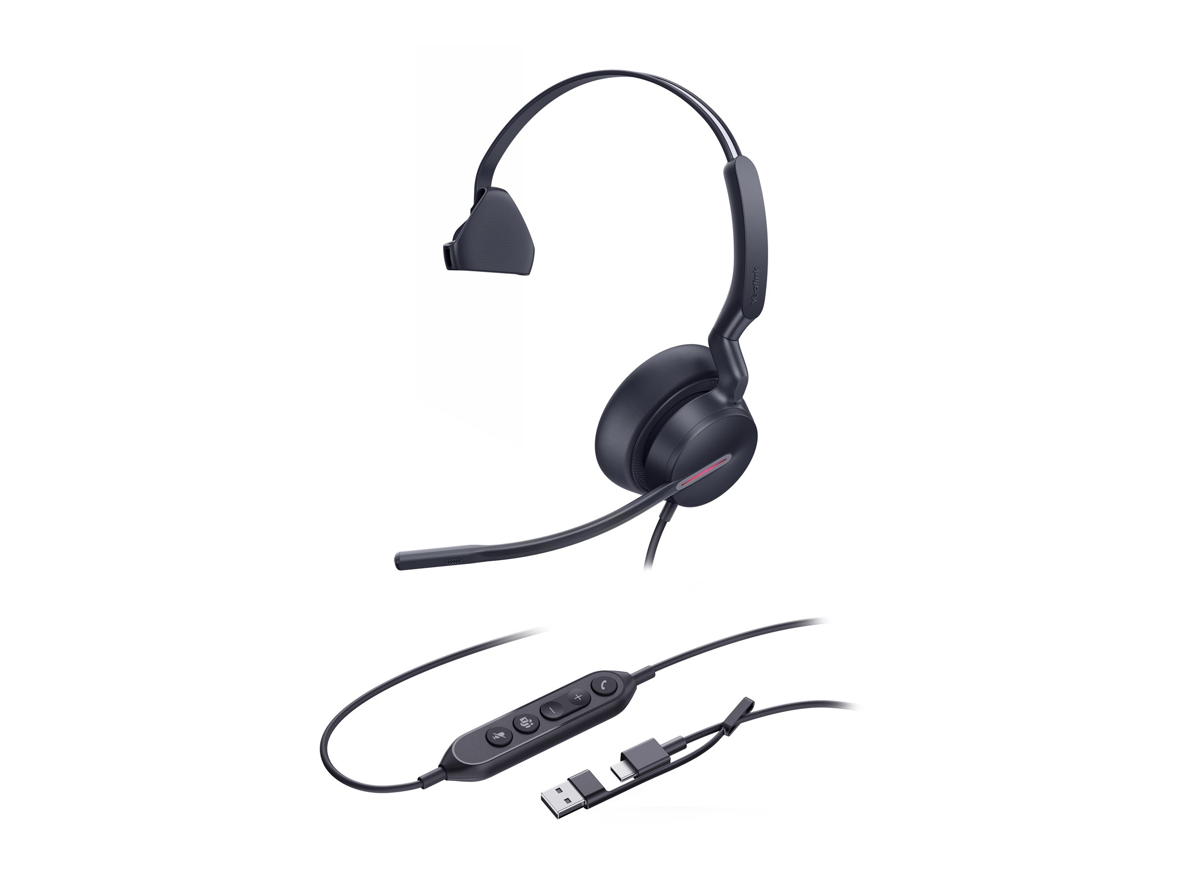 Headset med mikrofon â Yealink UH46 Mono Teams USB-C/A