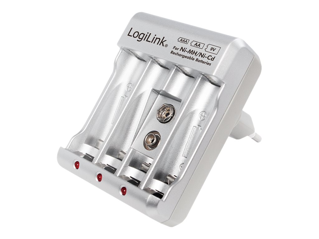 LogiLink Batterioplader Genopladelige AA / AAA / 9V Batterier