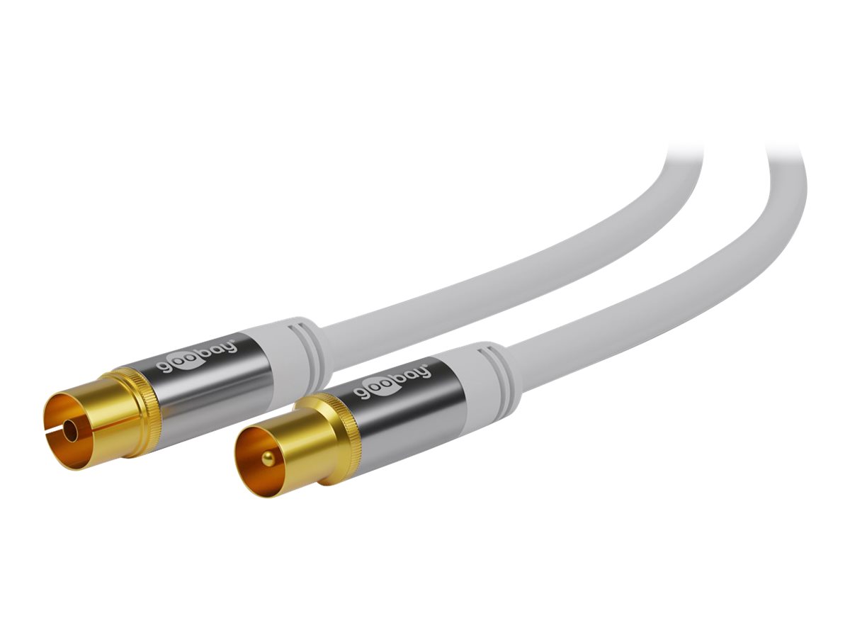 Goobay TV-antennekabel (135 dB), 4x afskærmet forgyldt, koaksial-hunstik > koaksial-stik, 2 m