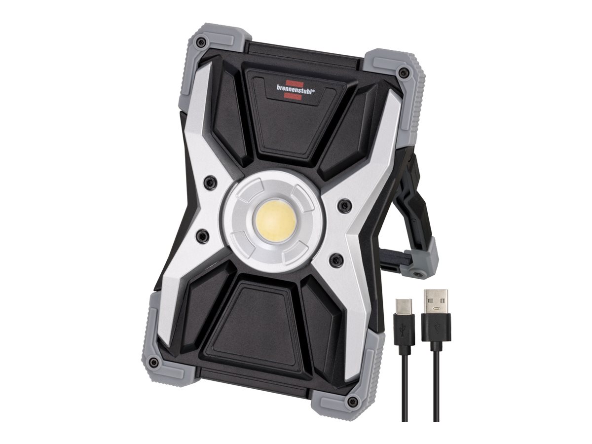 Genopladeligt LED-arbejdslys RUFUS / LED-værkstedslys udendørs (1500lm, 15W, 5 tilstande, Powerbank, USB-oplader)