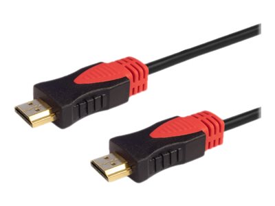 HDMI-kabel 10 m – Savio CL-141, HDMI 2.0, sort/rød