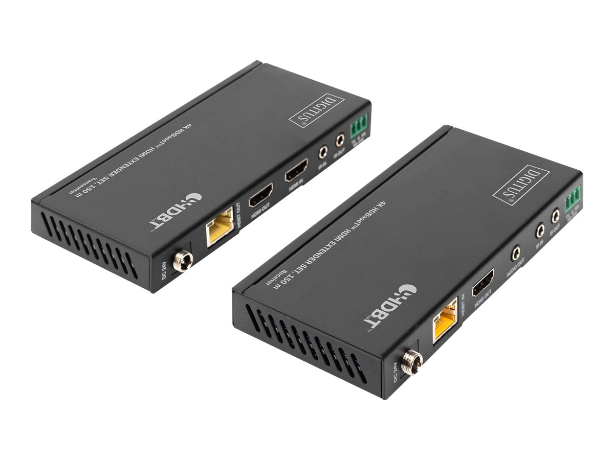 DIGITUS DS-55508 - Sender og modtager - video/audio/infrarød/seriel forlænger - HDMI, HDBaseT - over CAT 5e/6/7/8 - op til 150 m