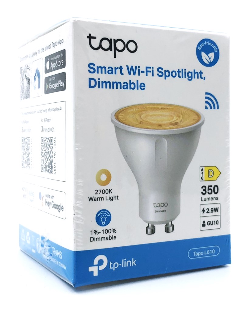 Tapo L610 - Lyspære/LED - GU10 - 2.9 W (tilsvarende 50 W) - klasse D - varmt hvidt lys - 2700 K