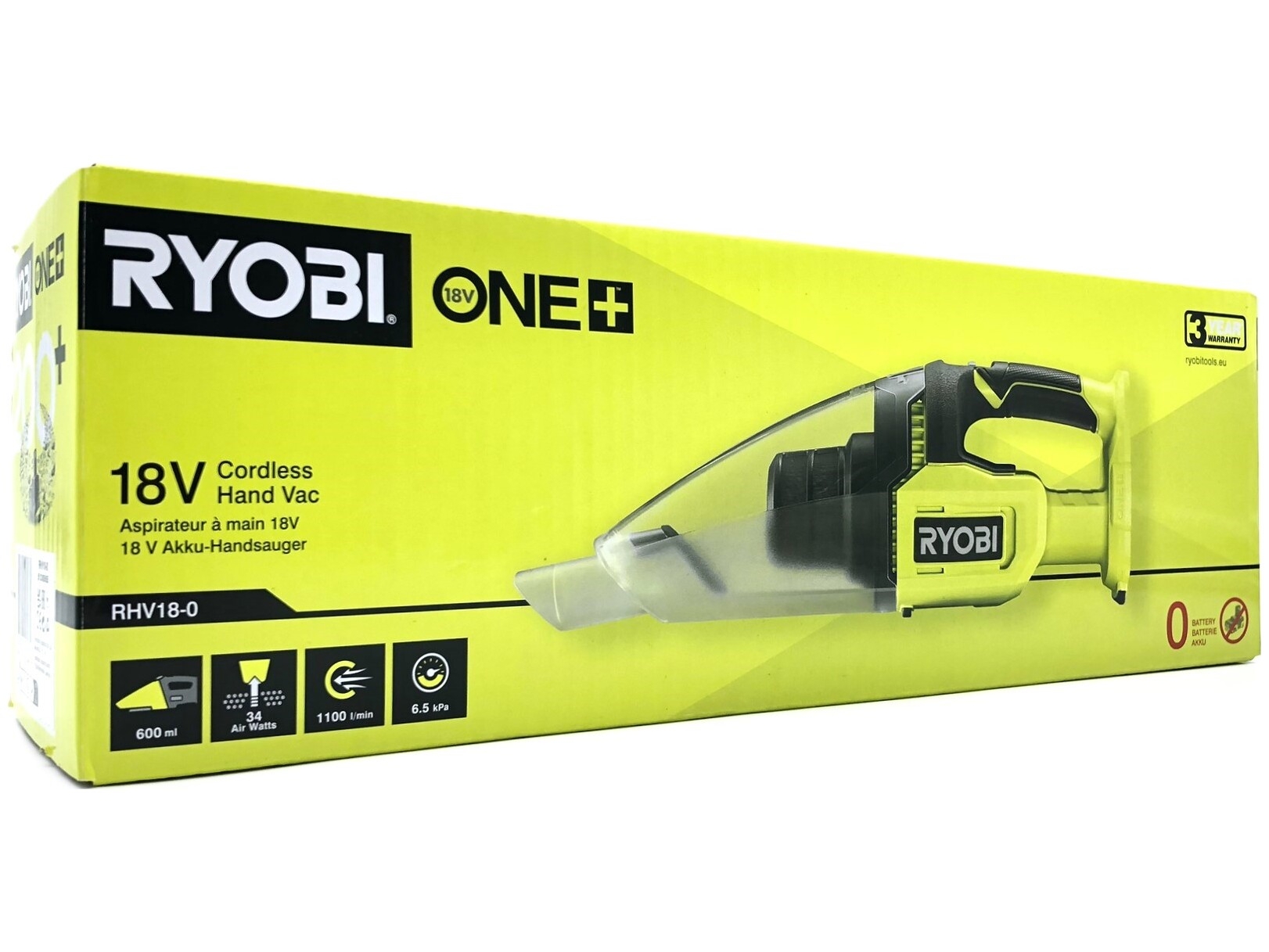 Ryobi ONE+ RHV18-0 Støvsuger Håndholdt Intet batteri