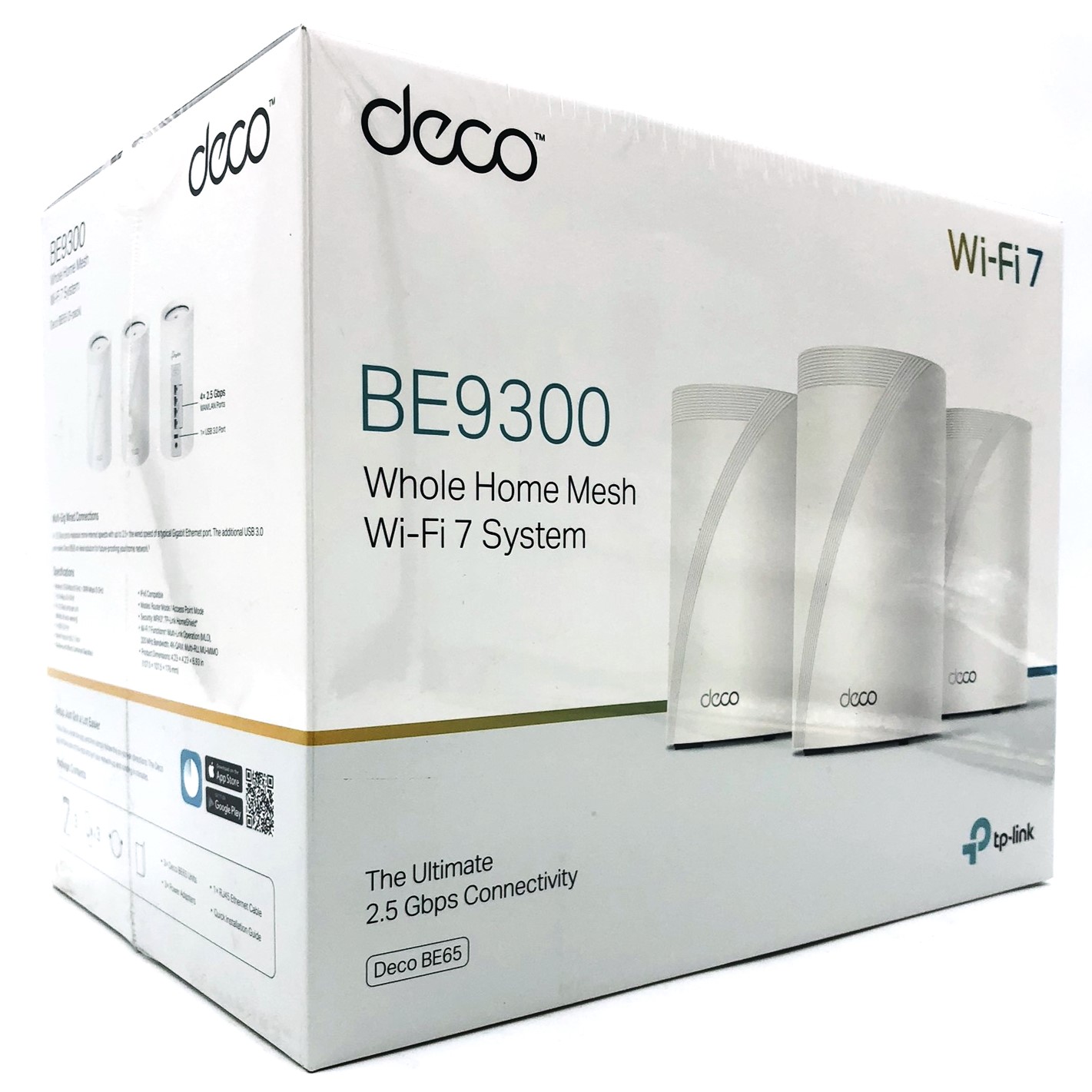 TP-Link Deco BE65, Hvid, Intern, Mesh-system, Tri-band (2,4 GHz/5 GHz/6 GHz), Wi-Fi 7 (802.11be), 9214 Mbit/s