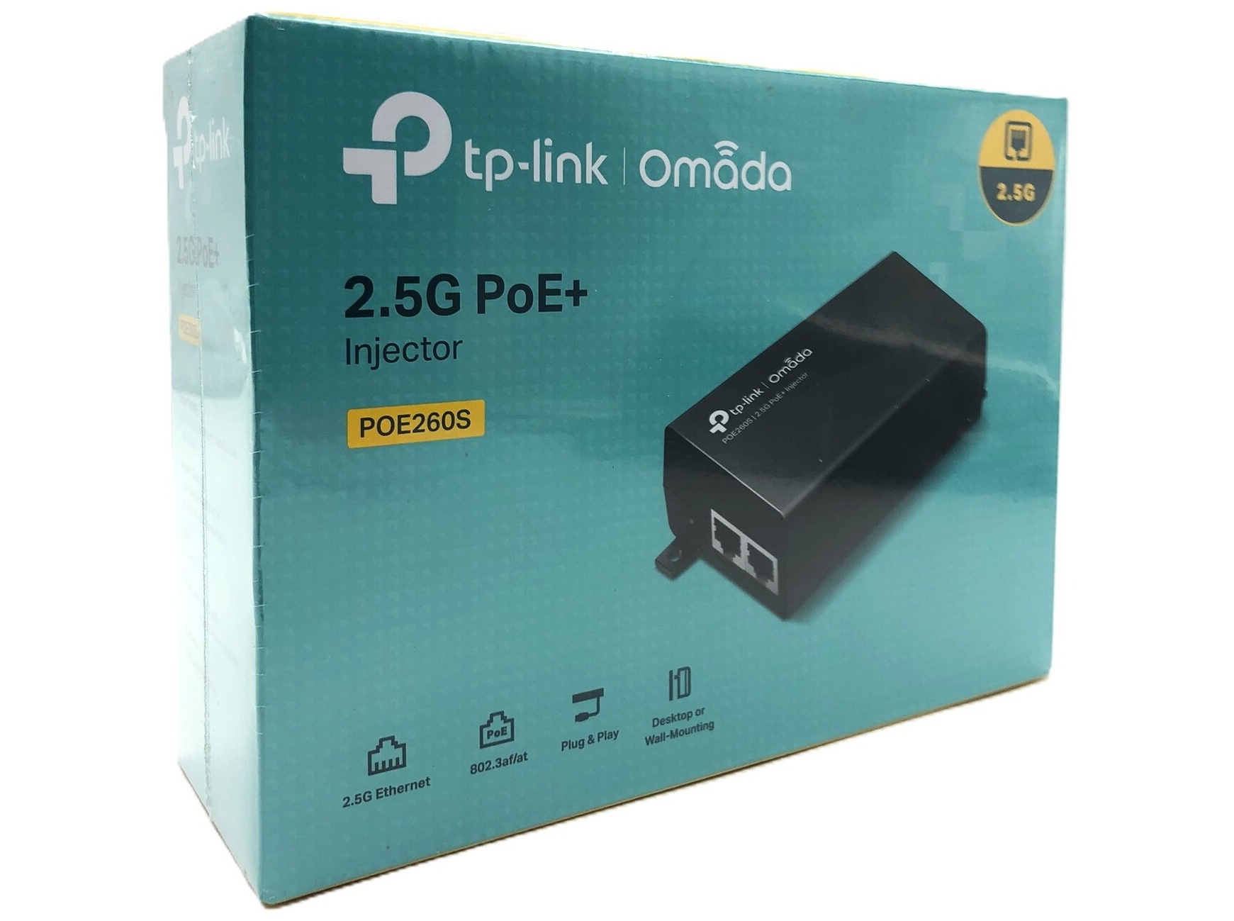 TP-Link Omada POE260S, 2.5 Gigabit Ethernet, Hurtigt ethernet, Gigabit Ethernet, 10,100,1000,2500 Mbit/s, IEEE 802.3ab, IEEE 802.3af, IEEE 802.3at, IEEE 802.3bz, IEEE 802.3i, IEEE 802.3u, Sort, 100 m, 30 W