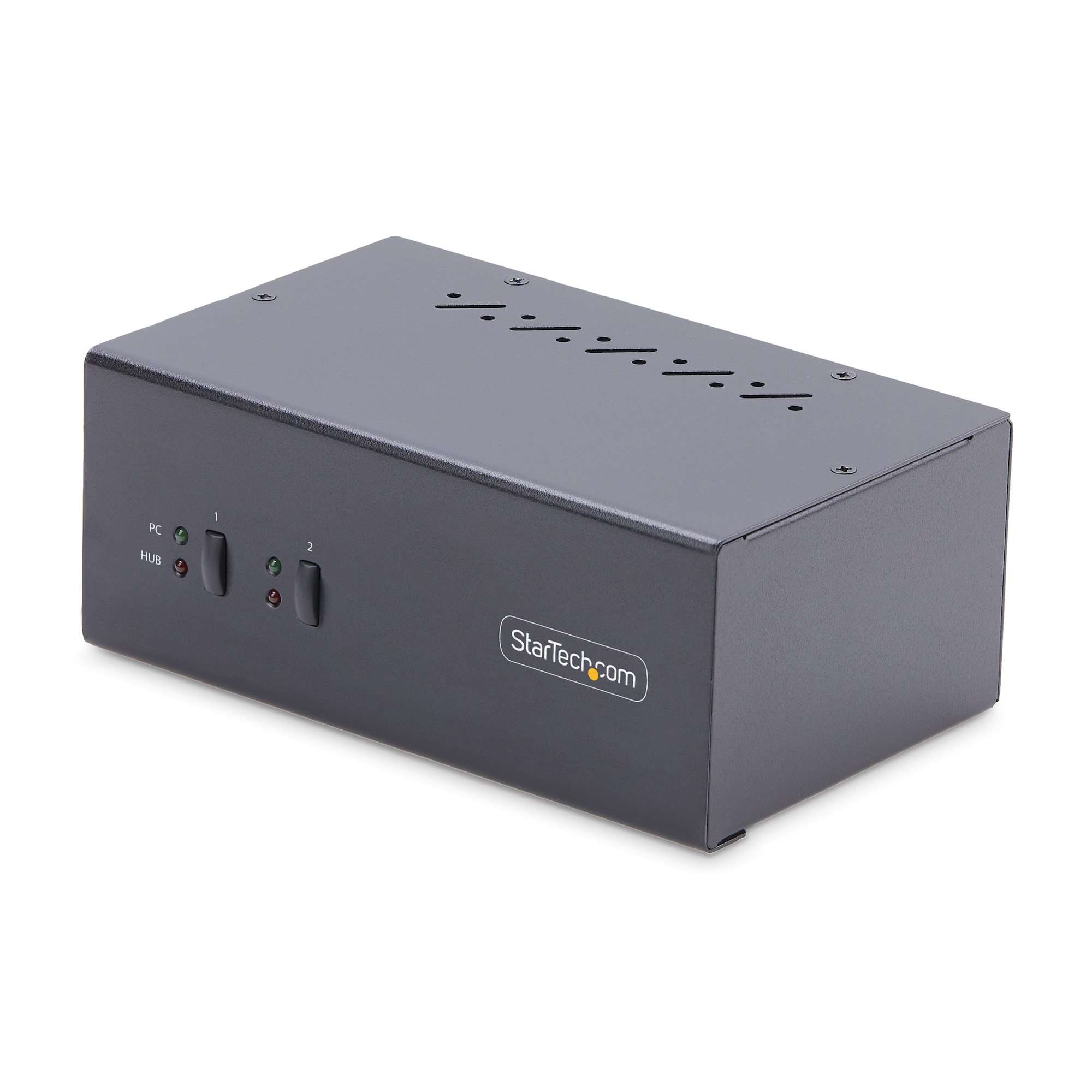StarTech.com 2-Port Dual-Monitor DisplayPort KVM Switch, 4K 60Hz, 2x USB 5Gbps Hub Ports, 2x USB 2.0 HID Ports, Hotkey and Push-Button Switching, TAA