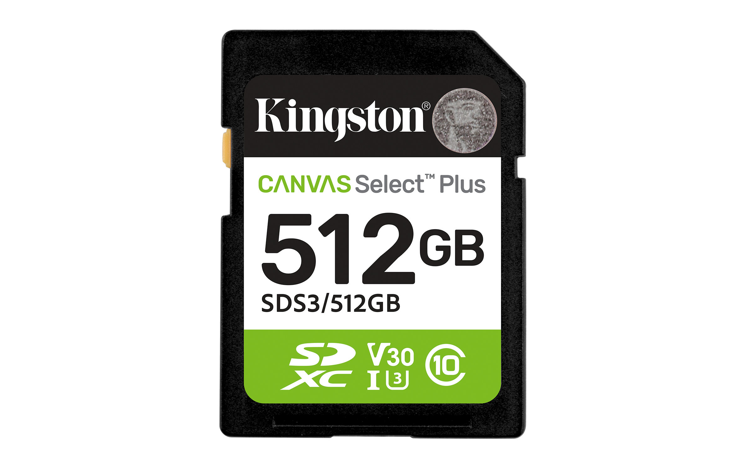 Kingston Canvas Select Plus - Flashhukommelseskort - 512 GB - Video Class V30 / UHS-I U3 / Class10 - SDXC UHS-I