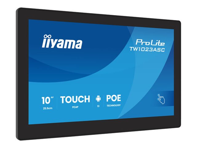 Iiyama Prolite Tw1023asc-b3p 10.1 tommer Pcap 10pt Touch Screen Poe Android Os 10.1 tommer 10.1 tommer Ips 1280 × 800pixels 450cd/m² 1280 × 800pixels Ips 16:10