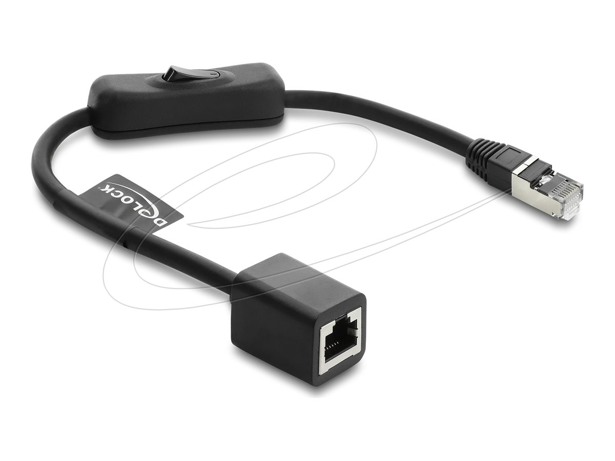 Delock CAT 6 Foldet uskærmet snoet par (F/UTP) Forlængerkabel til netværk Sort