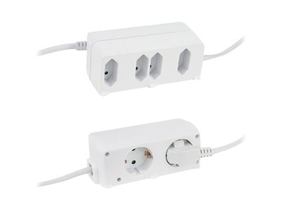 REV Bini 6i Stikdåse 6-stik 16A Hvid 1.4m