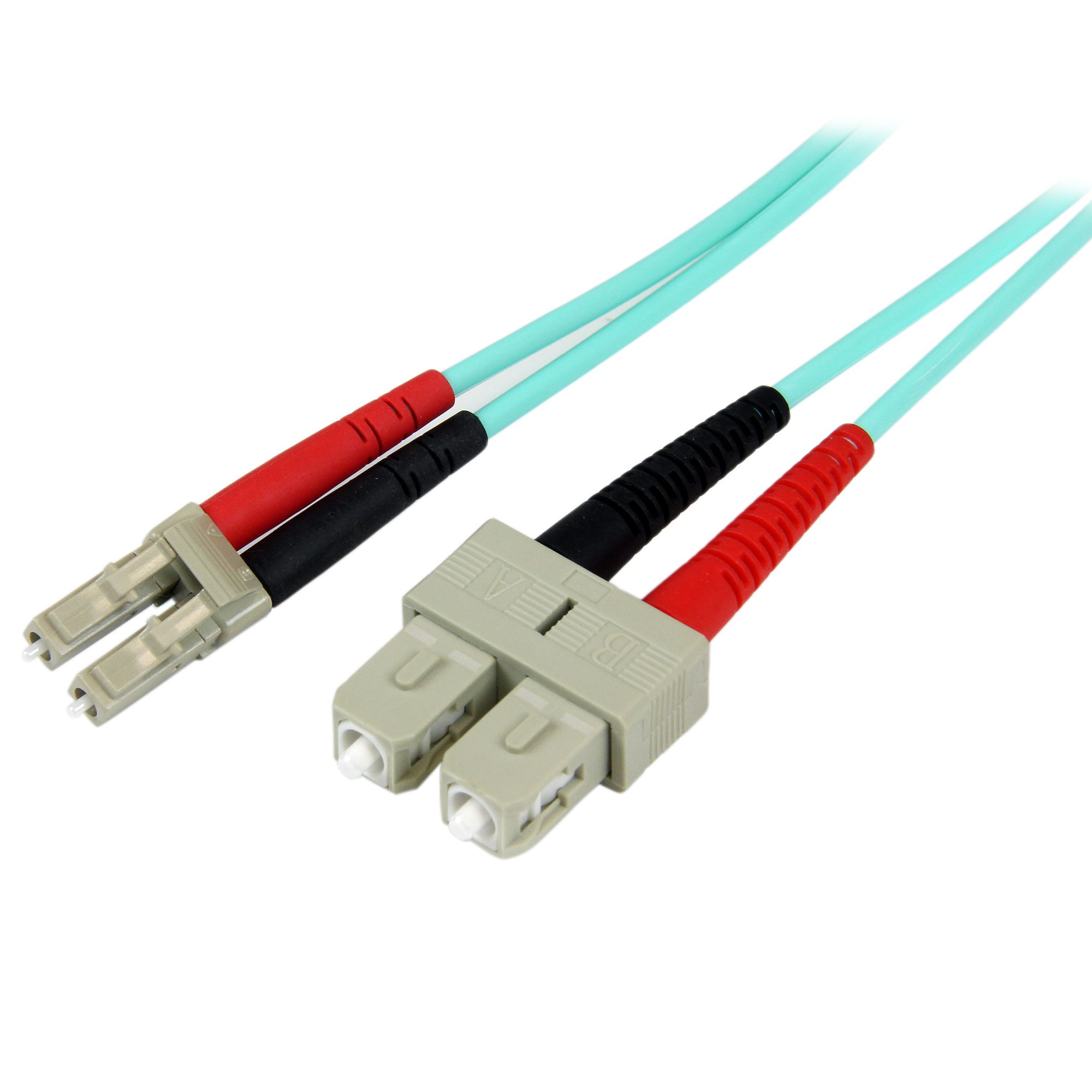 StarTech.com 1m Fiber Optic Cable - 10 Gb Aqua - Multimode Duplex 50/125 - LSZH - LC/SC - OM3 - LC to SC Fiber Patch Cable - patch cable - 1 m - aqua - Blå - 1m