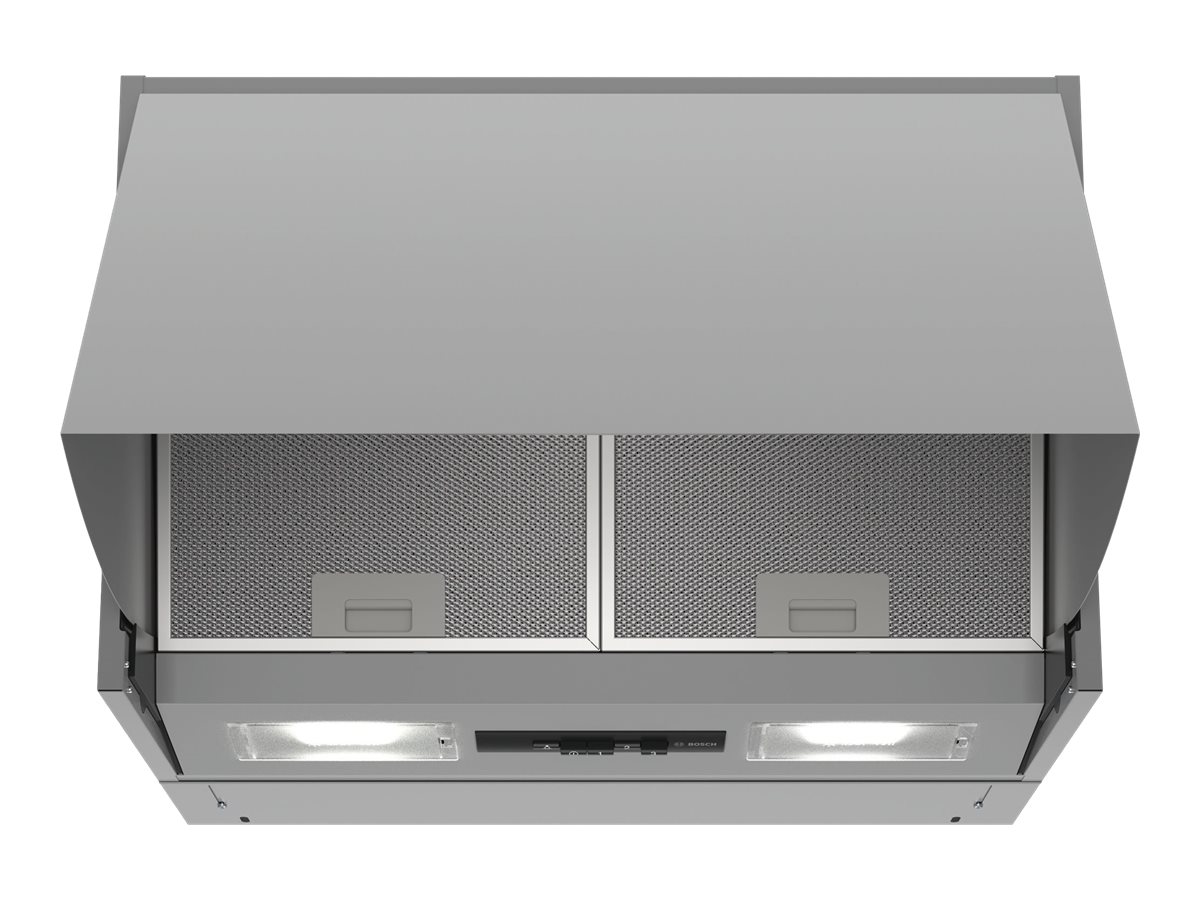 Bosch Serie | 2 DEM63AC00 - Hætte - integreret - bredde: 60 cm - dybde: 27.1 cm - udtrækning og recirkulation (-) - sølv