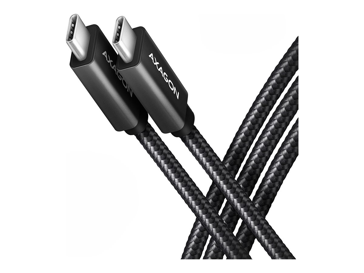 AXAGON BUCM32-CM15AB - USB-kabel - 24 pin USB-C (han) til 24 pin USB-C (han) - USB 3.2 Gen 2x2 - 20 V - 5 A - 1.5 m - USB Power Delivery (100 W), 4K60 Hz support, 1080p240Hz (1920 x 1200) support, 2K120 Hz (2560 x 1440) support, op til 20 Gbps datatransferhastighed - sort