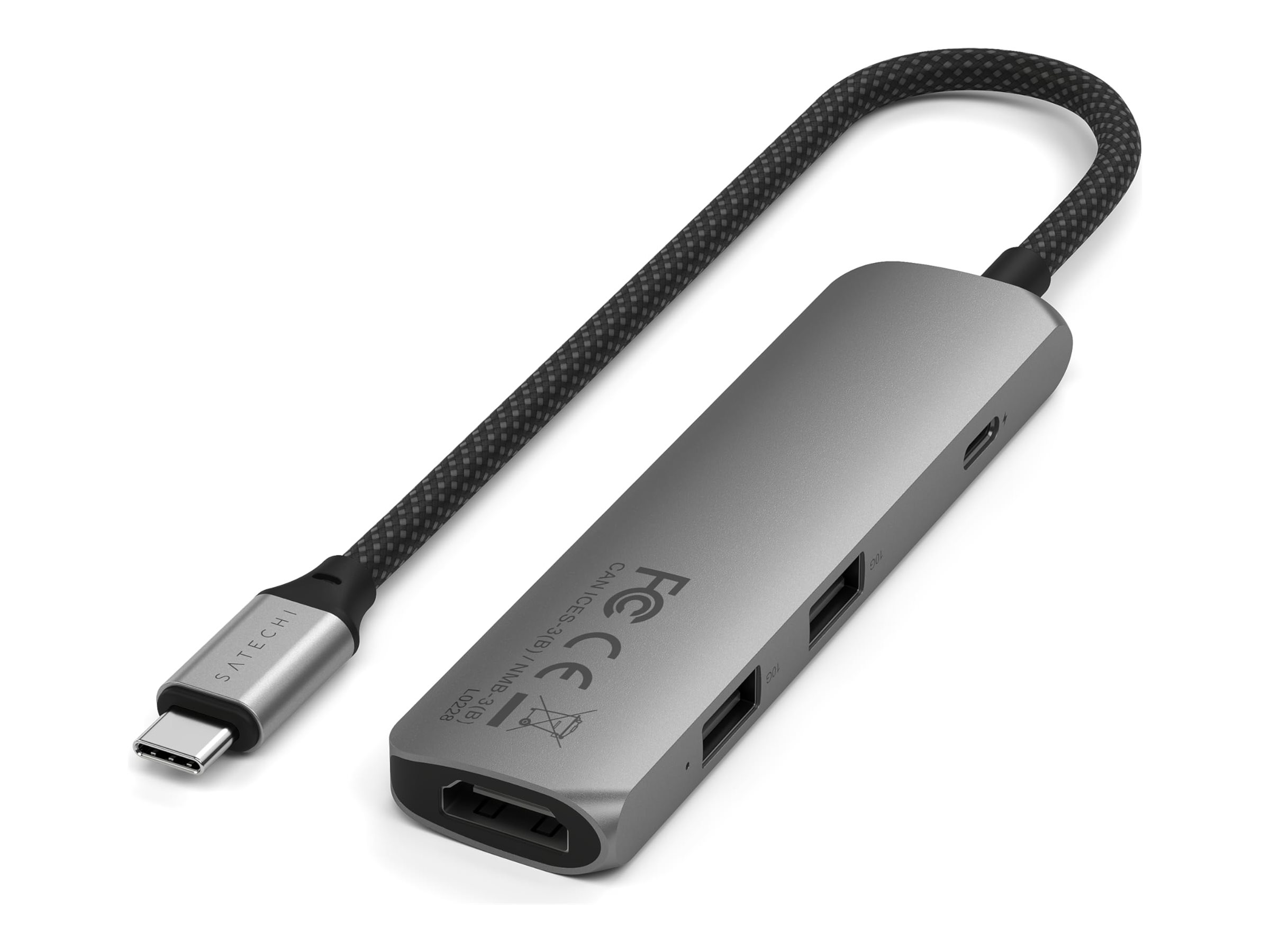 Satechi 4-in-1 USB-C Slim Multiport Adapter 4K - Space Grey