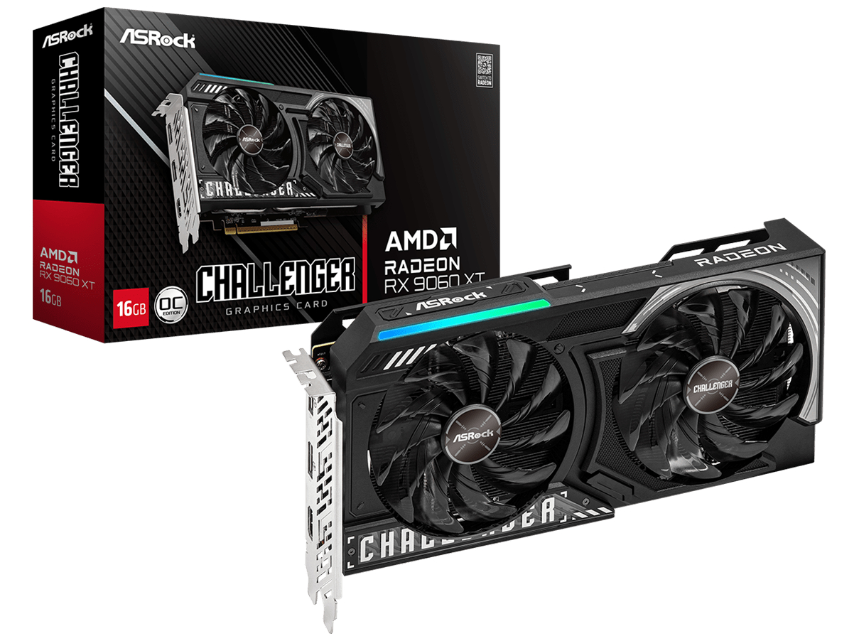 ASRock Radeon RX 9060 XT Challenger - 16GB GDDR6 RAM - Grafikkort