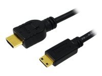 LogiLink High Speed with Ethernet - HDMI-kabel med Ethernet - HDMI han til 19 pin mini HDMI Type C han - 1 m - sort