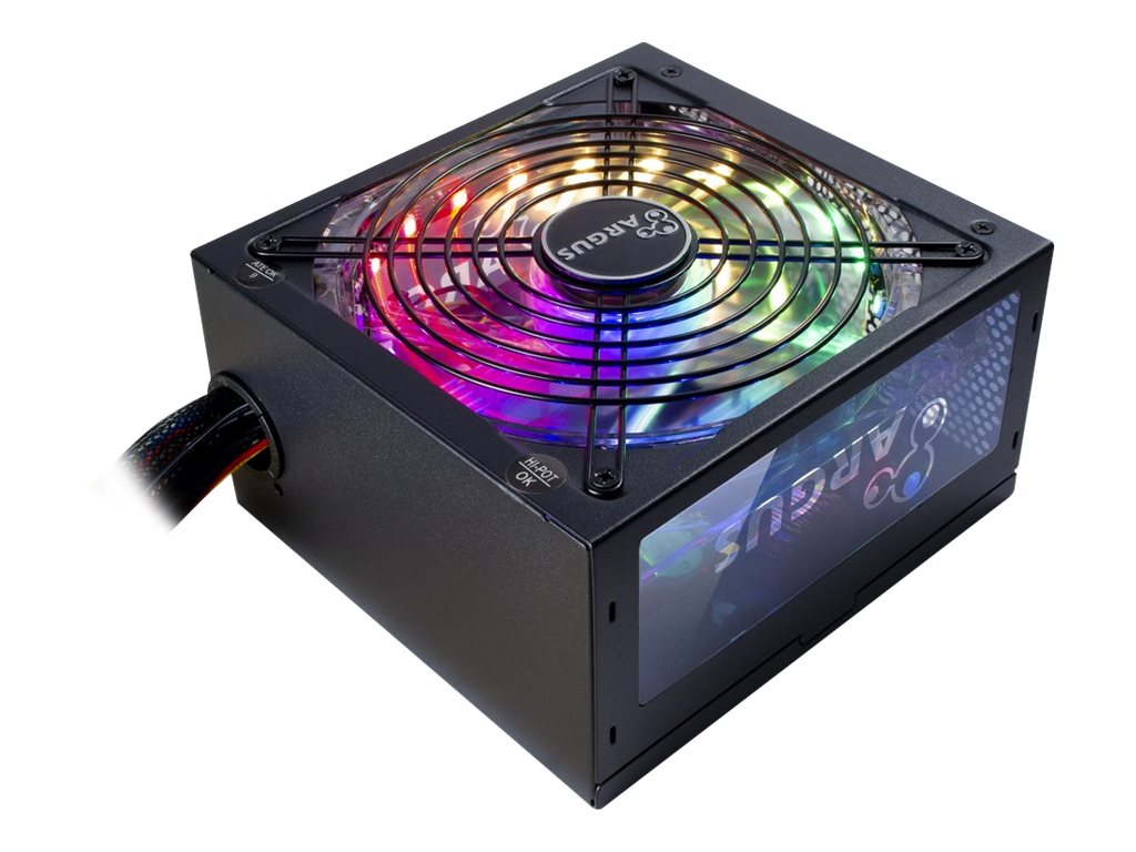Argus RGB-600W II - Strømforsyning (intern) - ATX12V 2.3 - 80 PLUS Bronze - AC 100/240 V - 600 Watt - aktiv PFC - sort