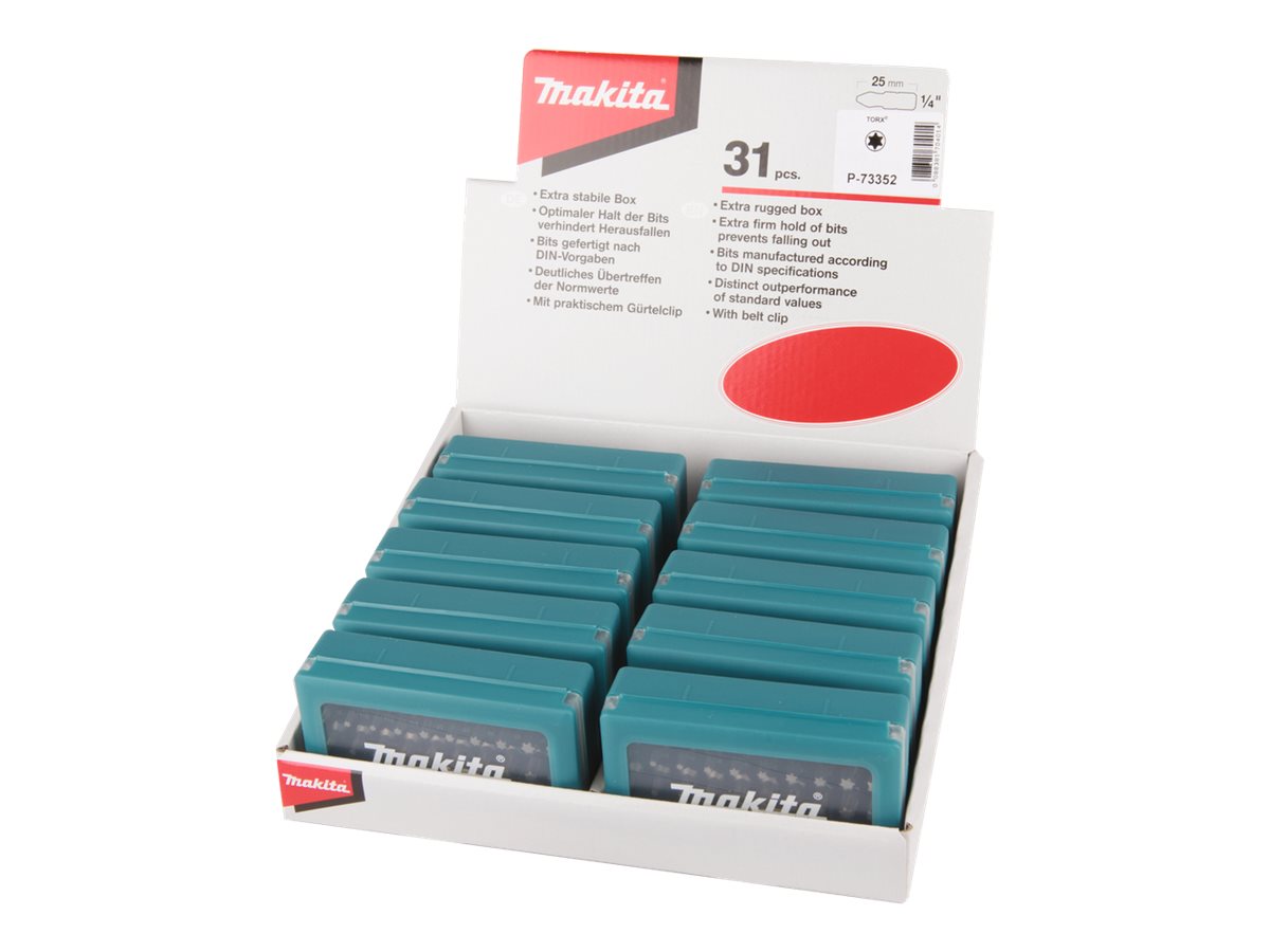 Makita - Skruetrækkerbit og bitholdersæt - 31 stykker - torx - længde: 25 mm - for Makita DHP482RTJ